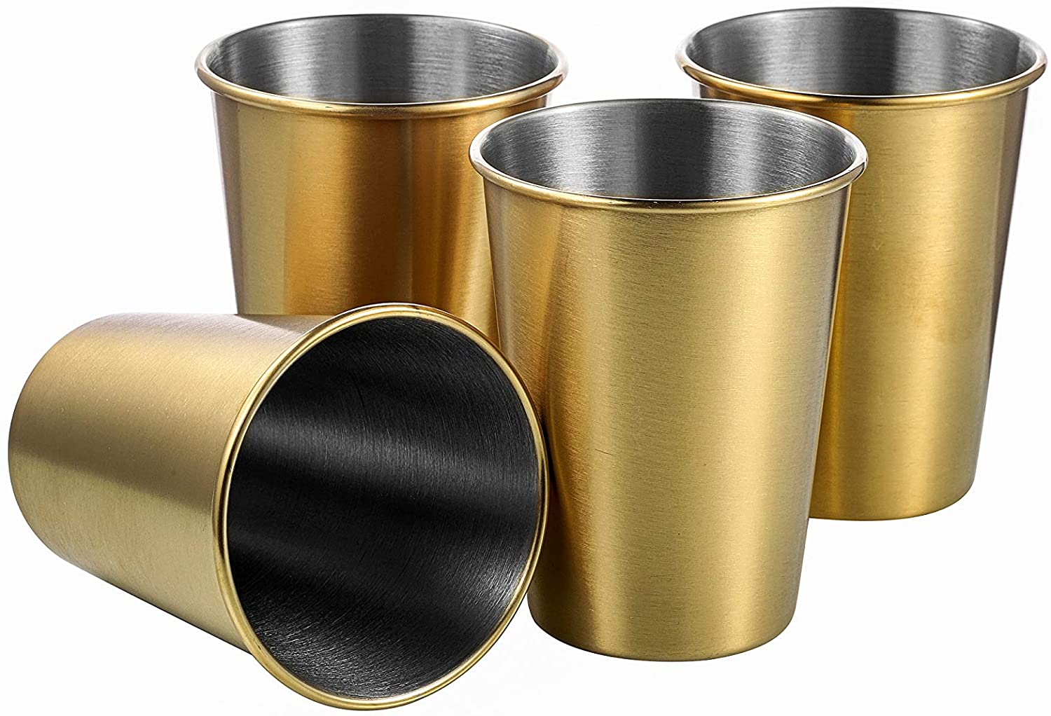 4 pack 12oz stainless steel cups shatterproof pint drinking cups